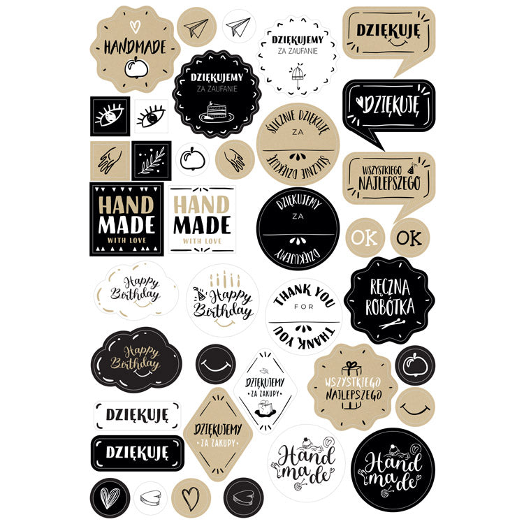 Naklejki dekoracyjne handmade 39szt.