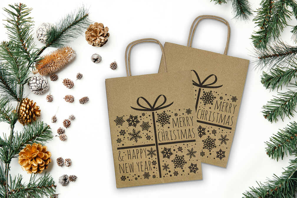 Torba papierowa świąteczna 18x8x22cm PREZENT