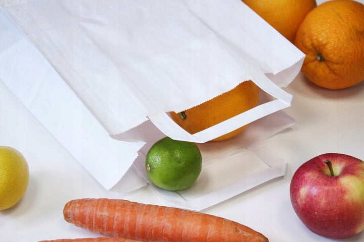 Torba papierowa z uchwytem płaskim 260x140x300mm Biała