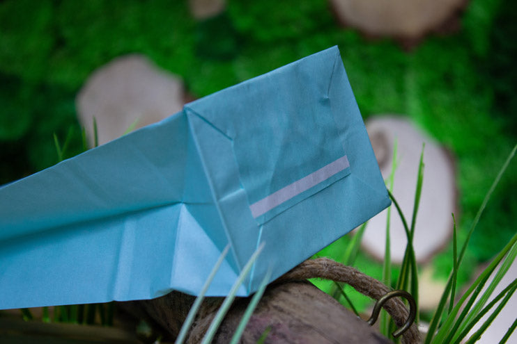 Torba papierowa klockowa 100x70x280mm Niebieska