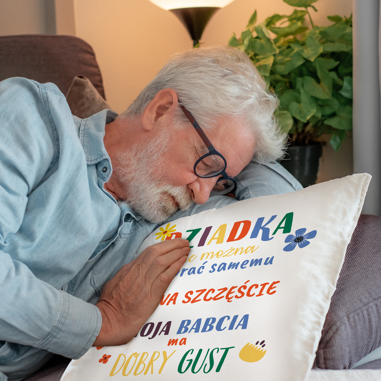 Poduszka na Dzień Dziadka - Babcia ma dobry gust Prezent na Dzień Dziadka