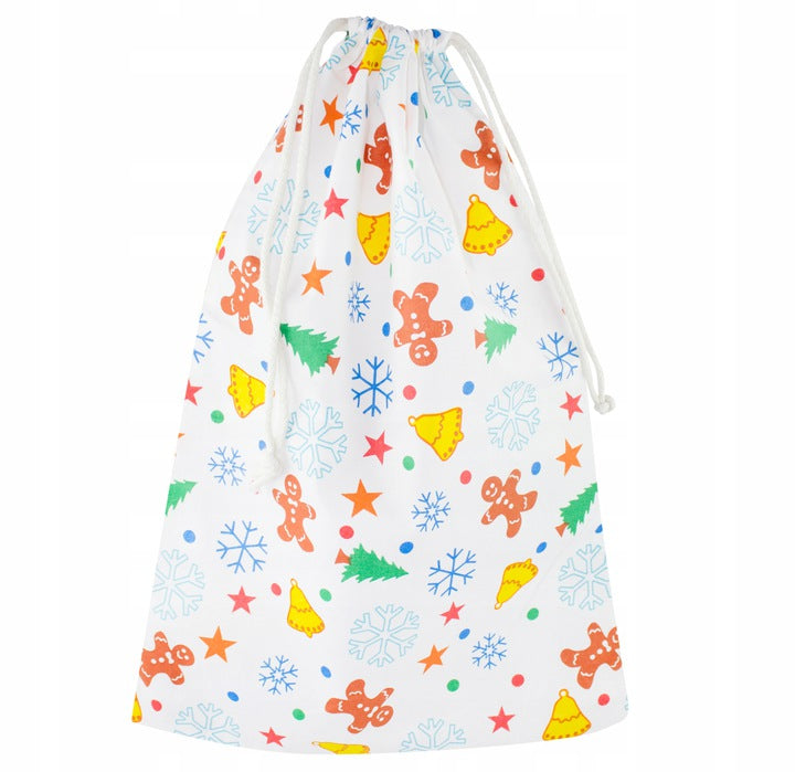 Woreczek bawełniany 15x20 świąteczny- Śnieżka