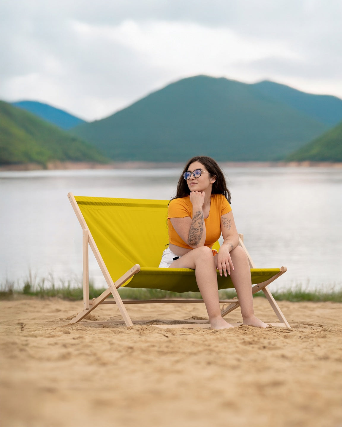 Leżak drewniany REKLAMOWY - Podwójny