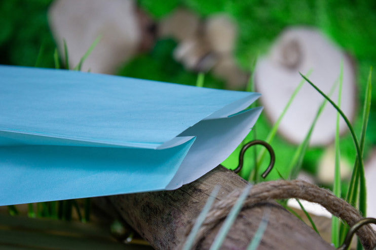 Torba papierowa klockowa 100x70x280mm Niebieska