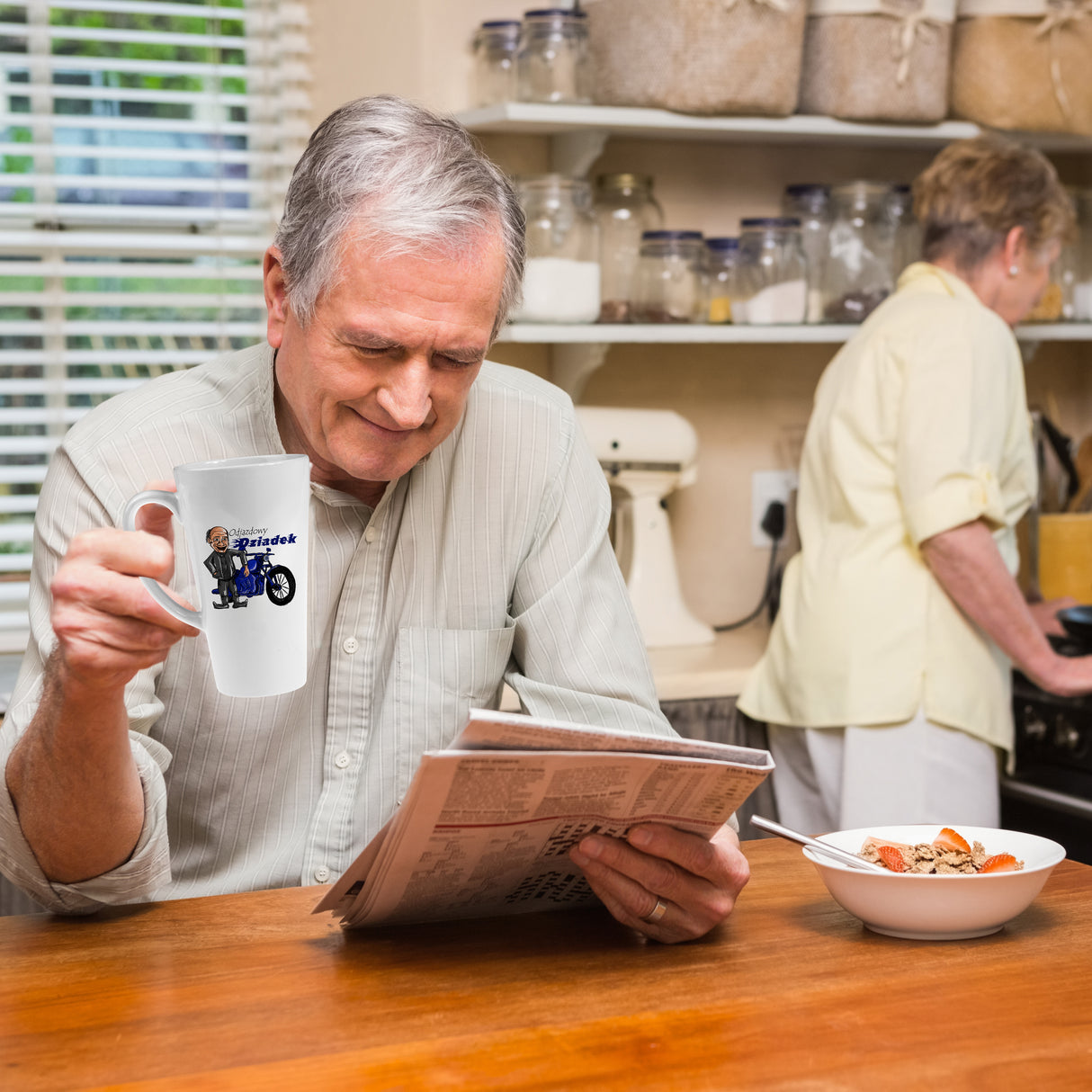 Zestaw Fartuch,Kubek,Poduszka Odjazdowy Dziadek Prezent na Dzień Dziadka