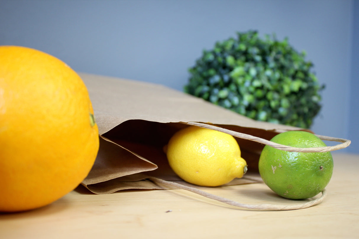 Torba papierowa 240x100x360mm z uchwytem skręcanym Brązowa