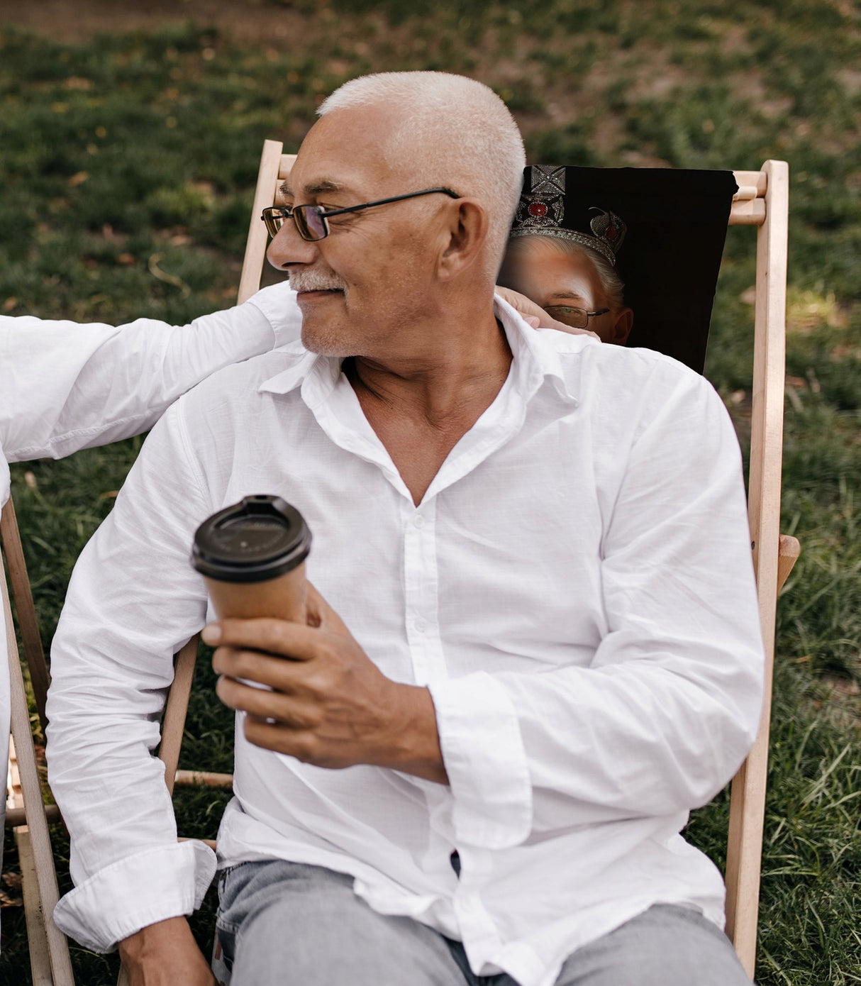 Leżak drewniany personalizowany Karykatura Prezent na Dzień Dziadka