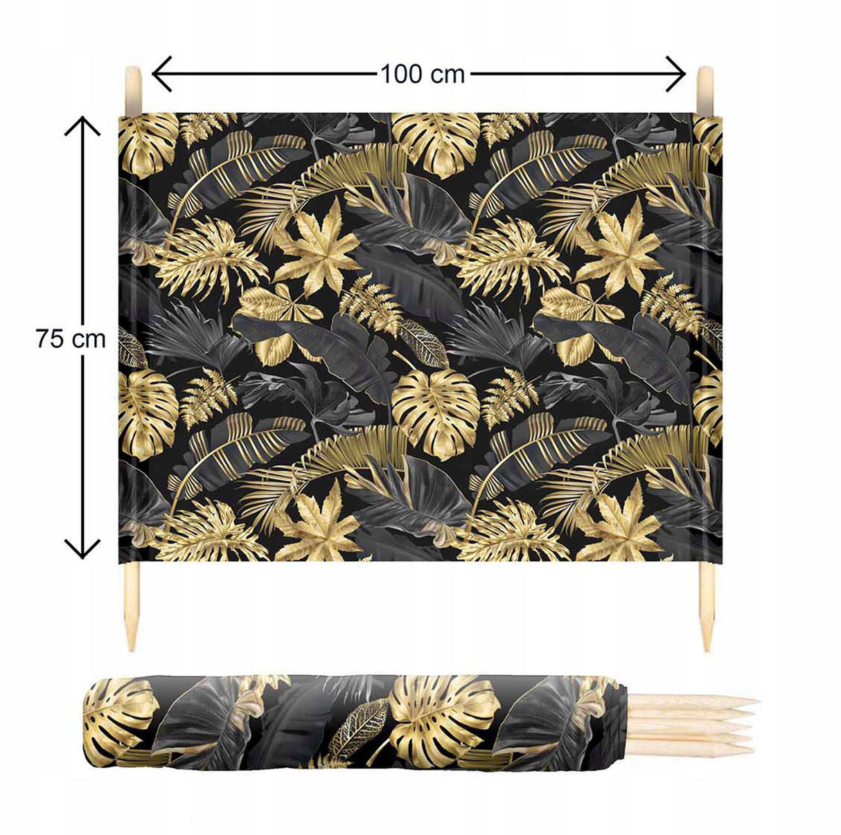 Parawan plażowy 8M ZŁOTE LIŚCIE