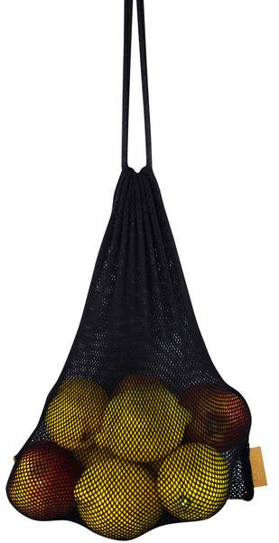 Worek z siatki bawełnianej 25x30cm - kolor czarny