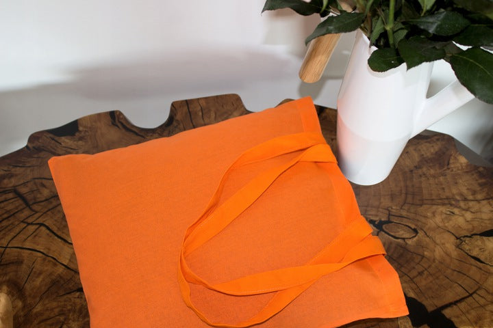 Torba bawełniana 380x420mm Pomarańczowa Uchwyt: 70 cm