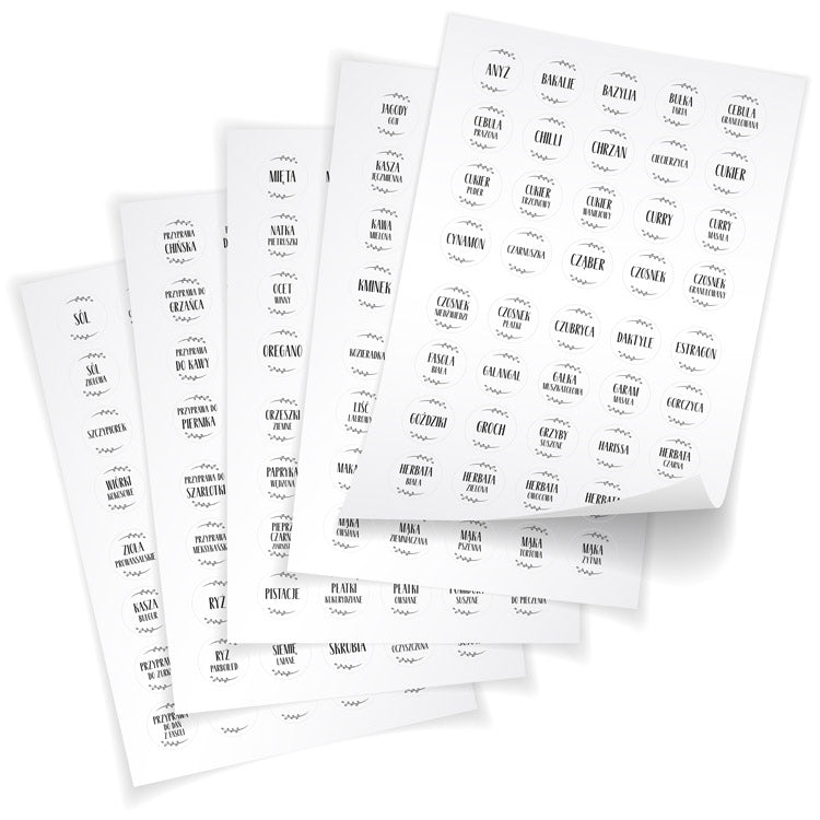 Naklejki na przyprawy Biały 200szt.