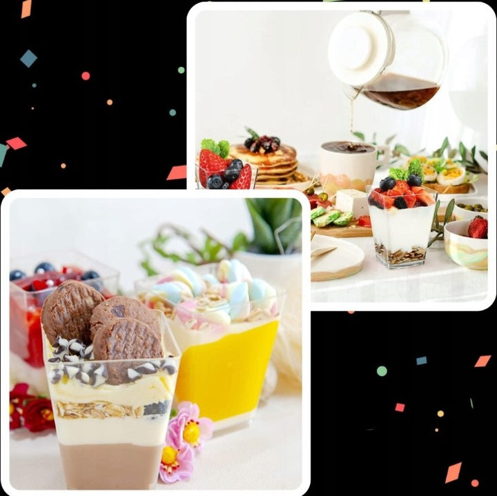 Pucharki do deserów 58ml 50szt + łyżeczki 50szt.