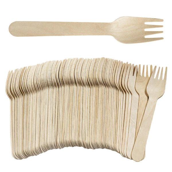 Ekologiczny widelec drewniany 16cm 100szt