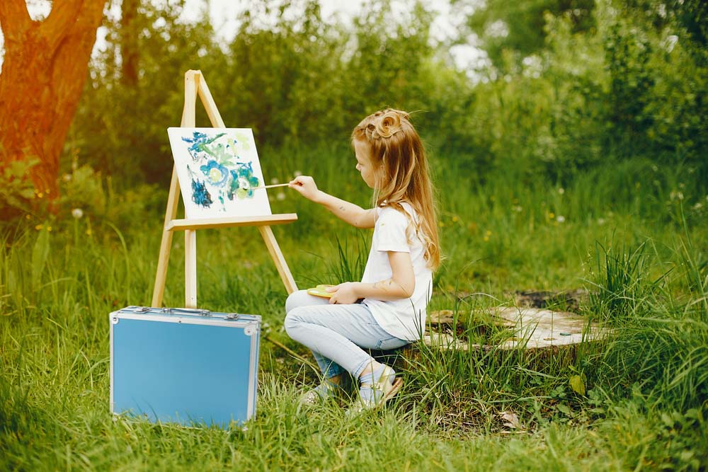 DUŻY Zestaw artystyczny Do Malowania NIEBIESKI