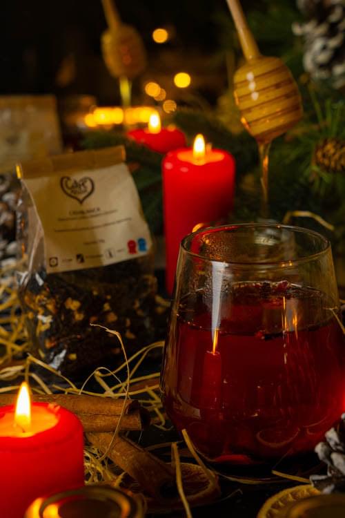 Kosz prezentowy MIÓD HERBATA CYTRYNA POMARAŃCZA