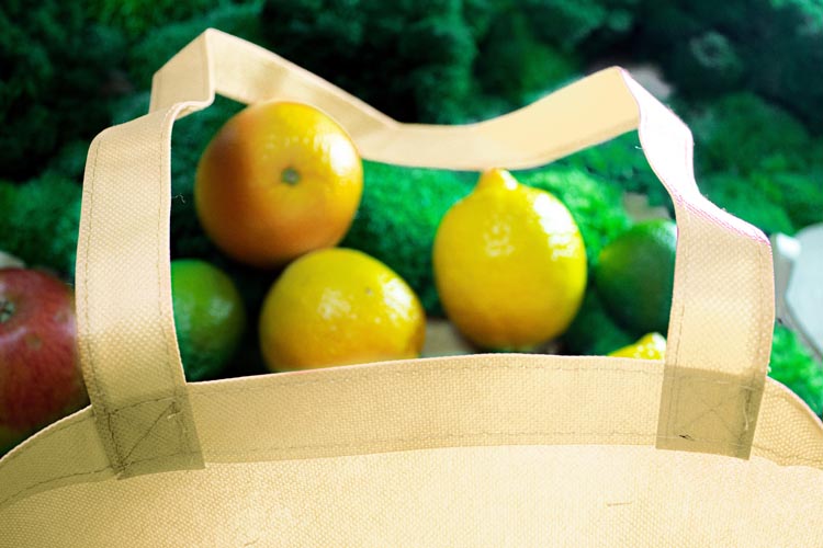 Torba polipropylenowa ecru 360x420mm Uchwyt: 38cm