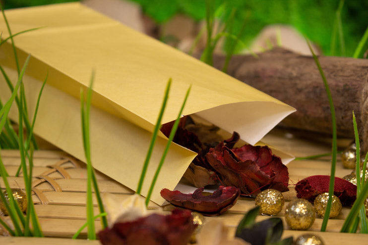 Torba papierowa klockowa 100x70x280mm Żółta