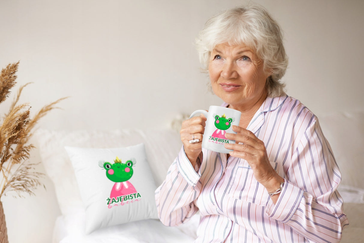 Zestaw Torba Bawełniana,Kubek,Poduszka Żajebista Babcia Prezent na Dzień Babci