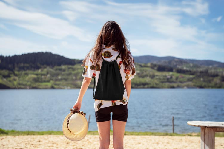 Plecak worek bawełniany Czarny 370x410mm