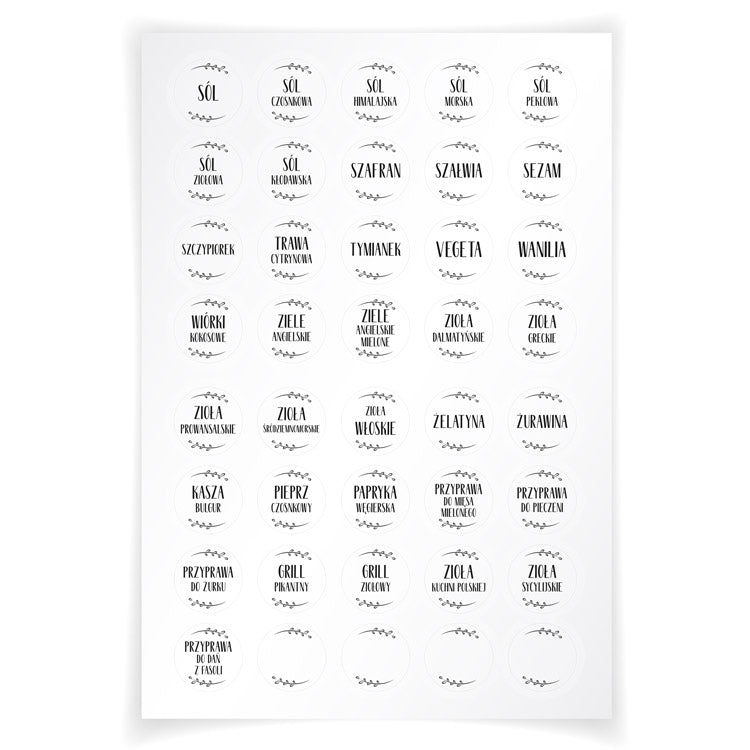 Naklejki na przyprawy Biały 200szt.