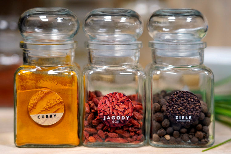 Naklejki na przyprawy KOLOROWE 160szt.