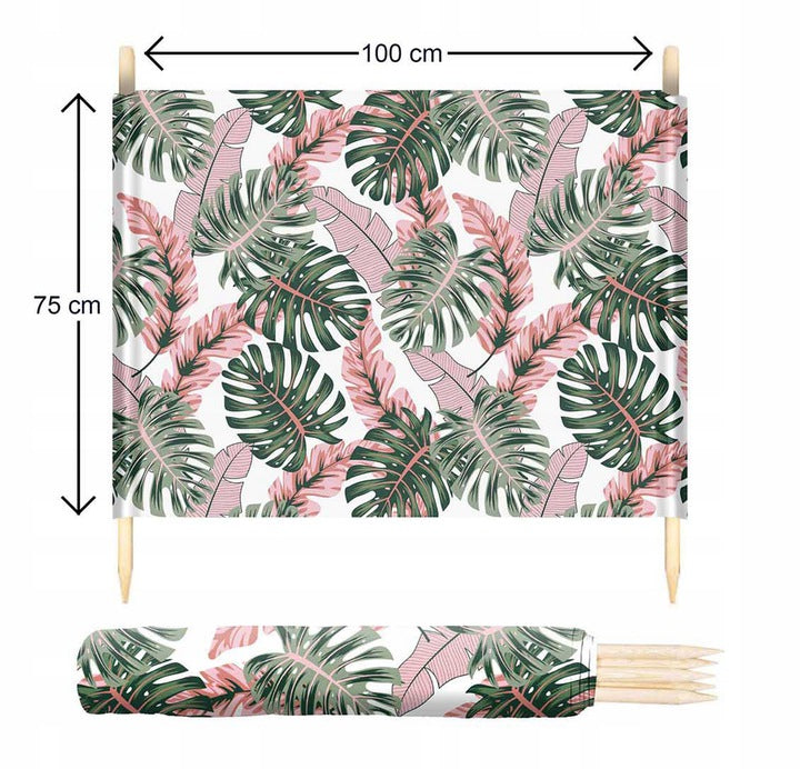 Parawan plażowy 5M RÓŻOWE LIŚCIE