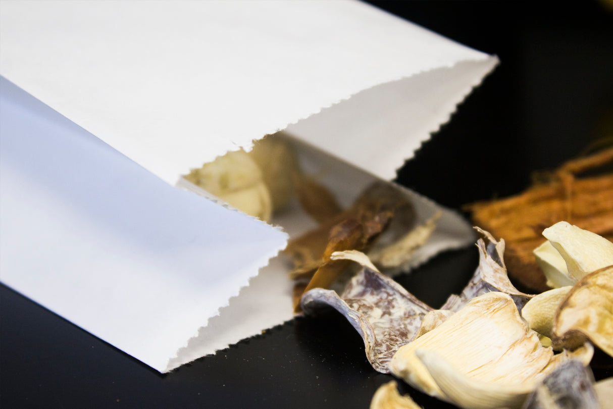 Torba papierowa klockowa 100x70x260mm Biała