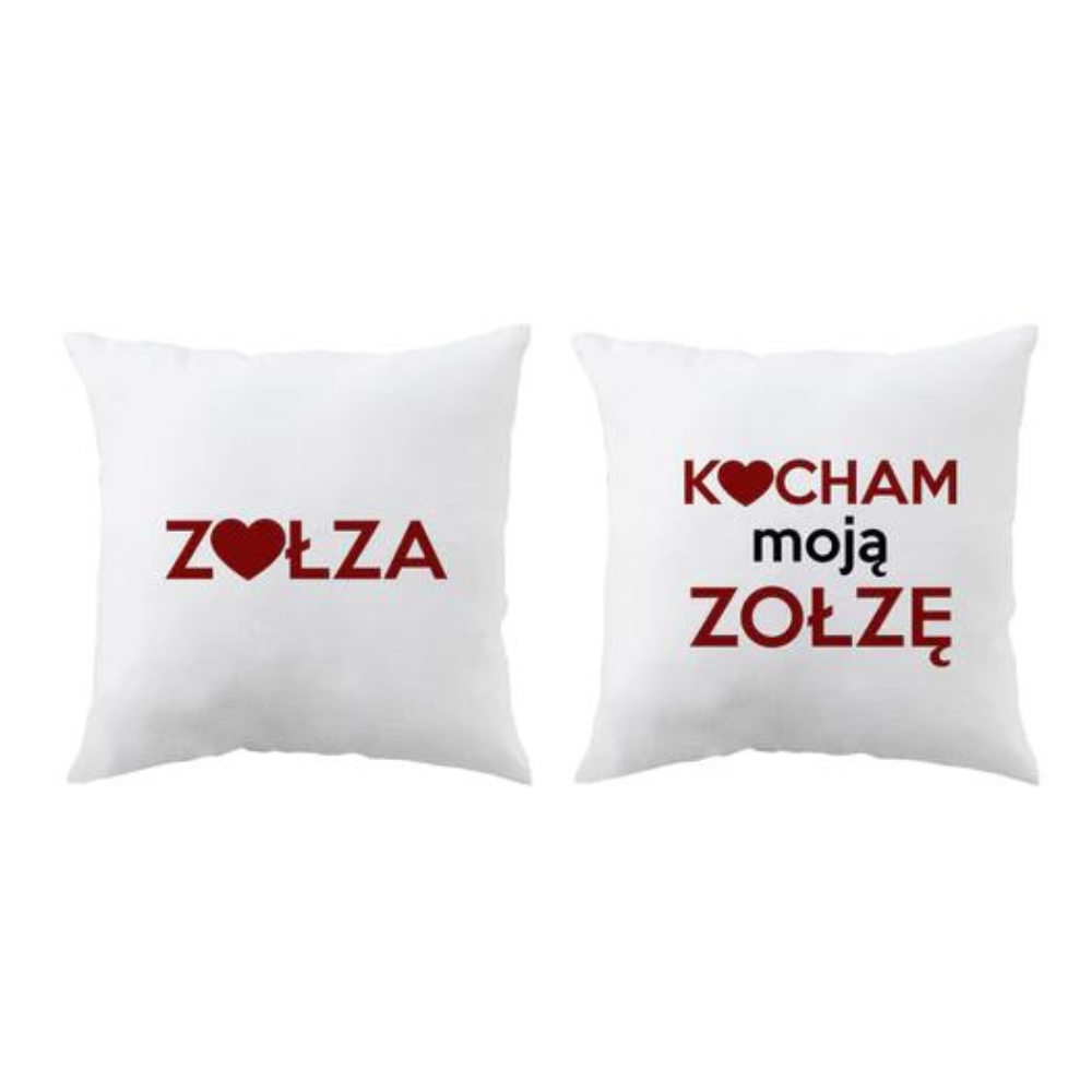 Prezent na walentynki poduszki ZOŁZA
