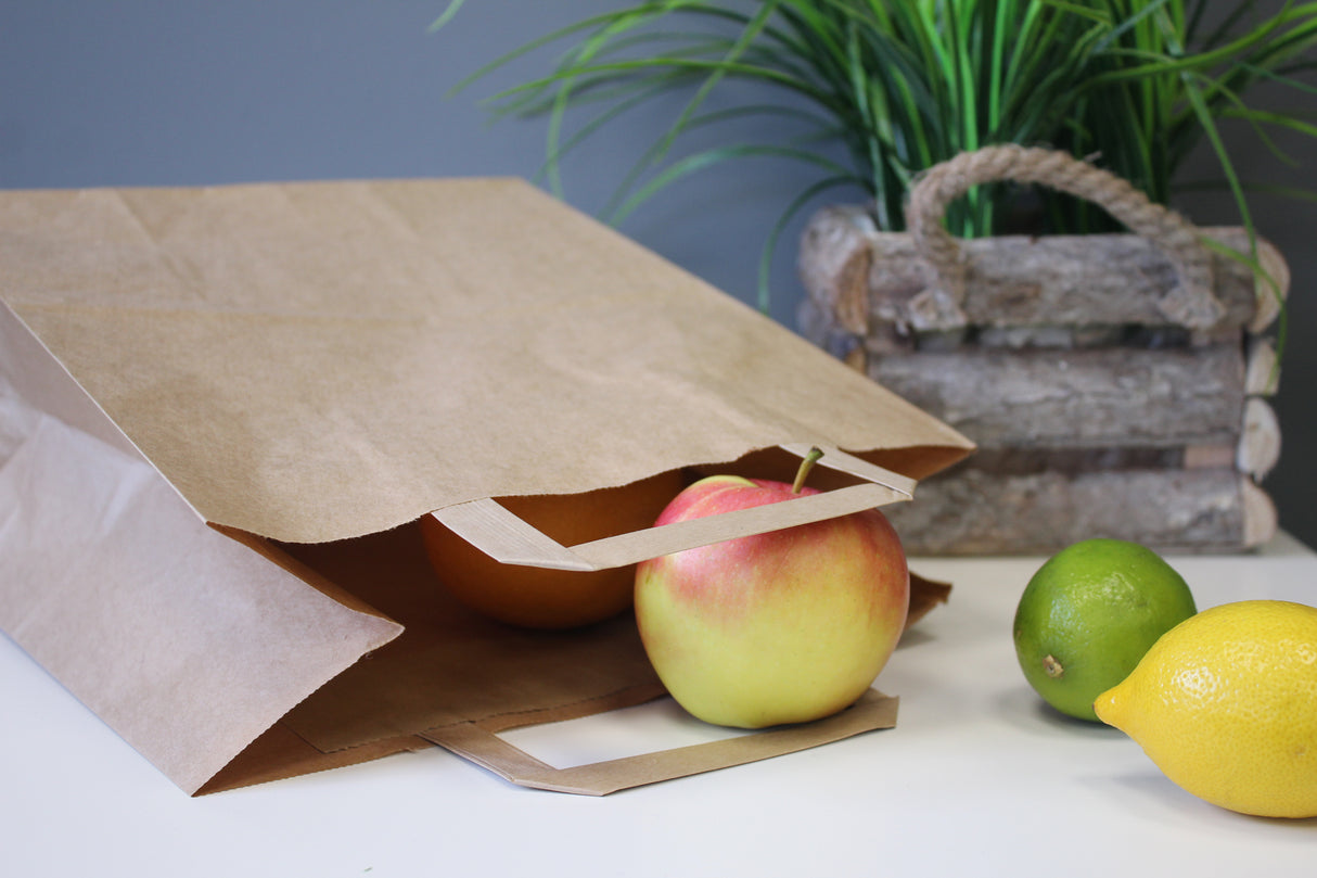 Torba papierowa z uchwytem płaskim 250x110x320mm Brązowa