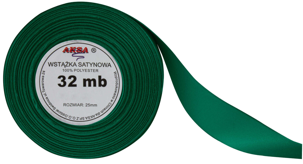 Tasiemka satynowa ZIELONY 25mm