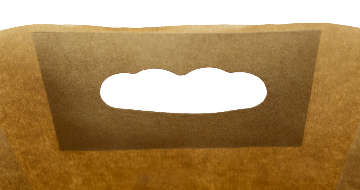 Torba fałdowa z wyciętym uchwytem 220x80x325mm Brązowa 25szt.