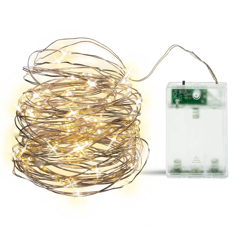 Lampki 100 LED na druciku z ciepła barwą światła