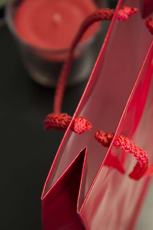 Torba laminowana z uchwytem sznurkowym 170x70x250mm Czerwona