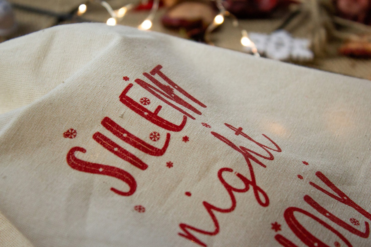 Woreczek bawełniany 25x40 cm Ecru Silent Night Holy