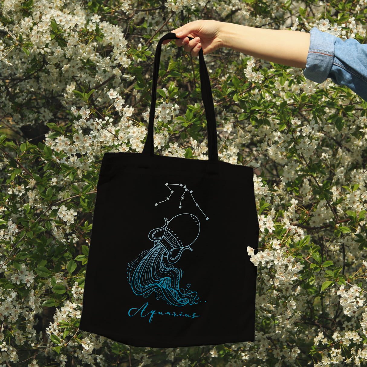 Torba bawełniana z nadrukiem Czarna WODNIK