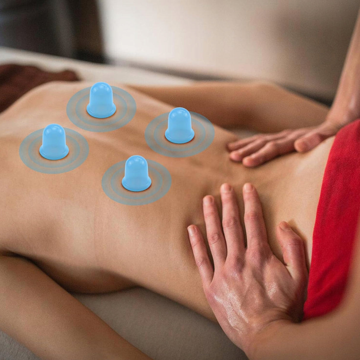 Bańki chińskie bezogniowe do masażu twarzy i ciała z masażerem