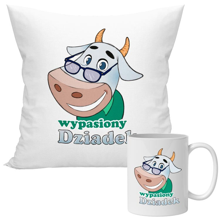 Zestaw Poduszka Kubek Wypasiony Dziadek Prezent na Dzień Dziadka