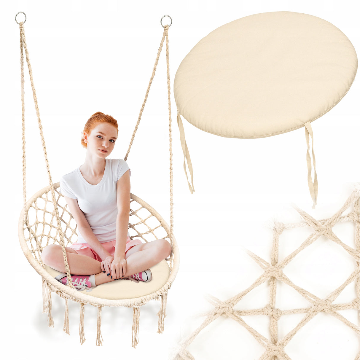 BOCIANIE GNIAZDO BOHO + PODUSZKA BAWEŁNIANA