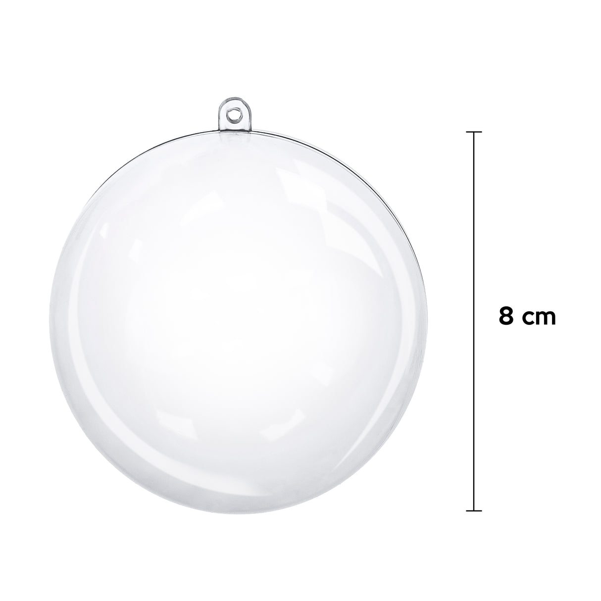 Bombka przezroczysta akrylowa 8cm 5szt.