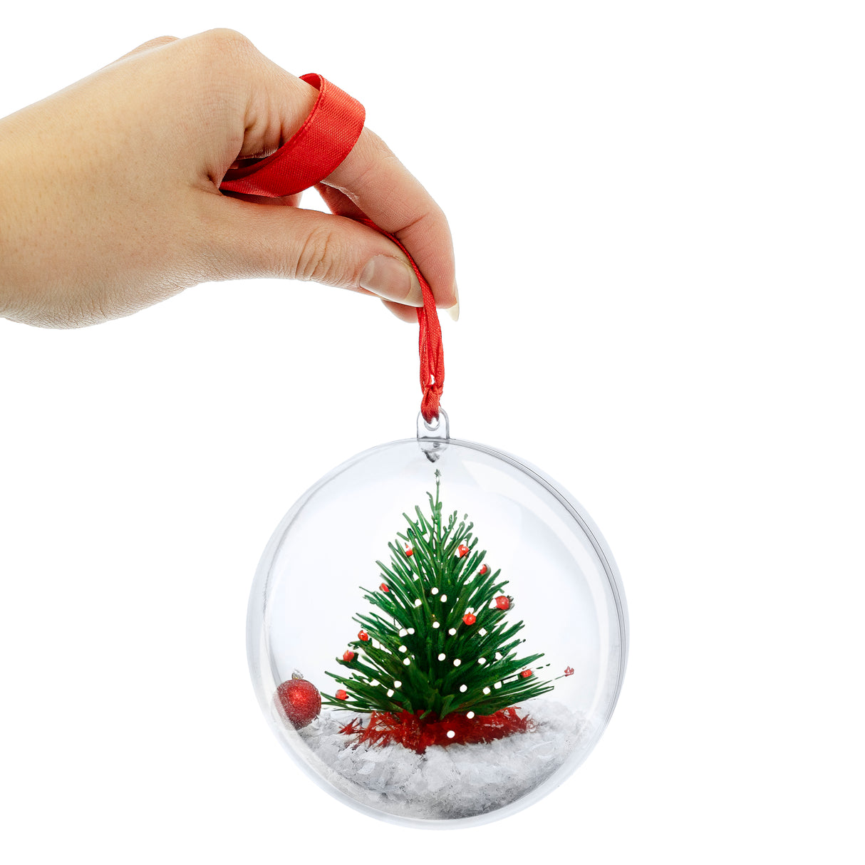 Bombka przezroczysta akrylowa 8cm 5szt.