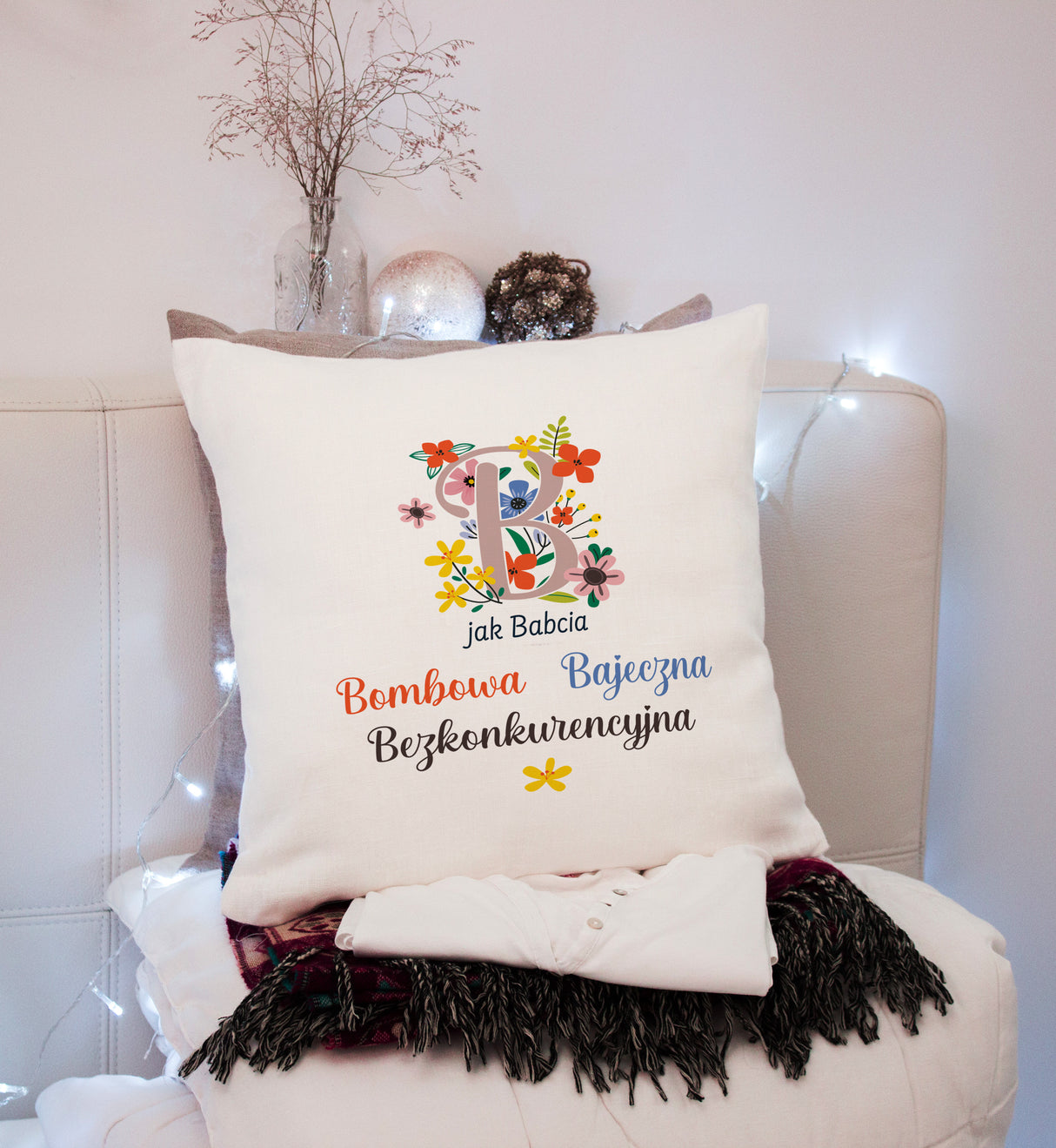 Poduszka na Dzień Babci - B jak Babcia Prezent na Dzień Babci
