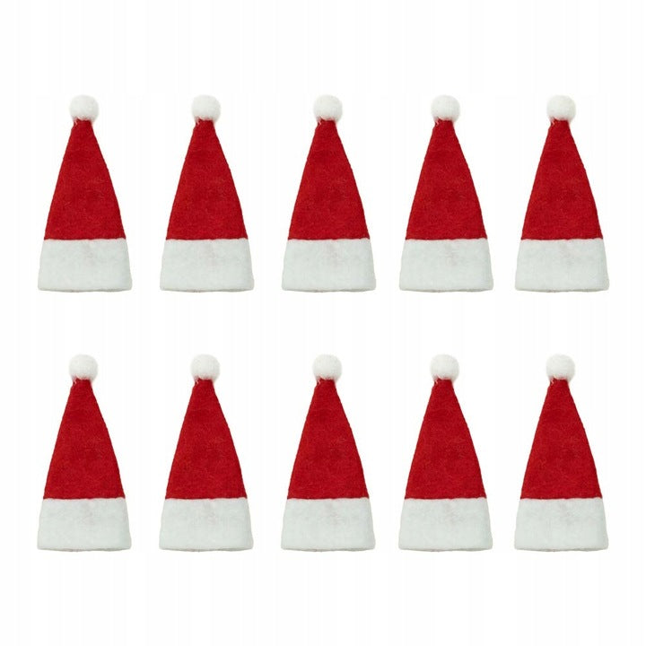 Czapeczki Mikołaja Etui Pokrowce dekoracyjne MINI 10szt.