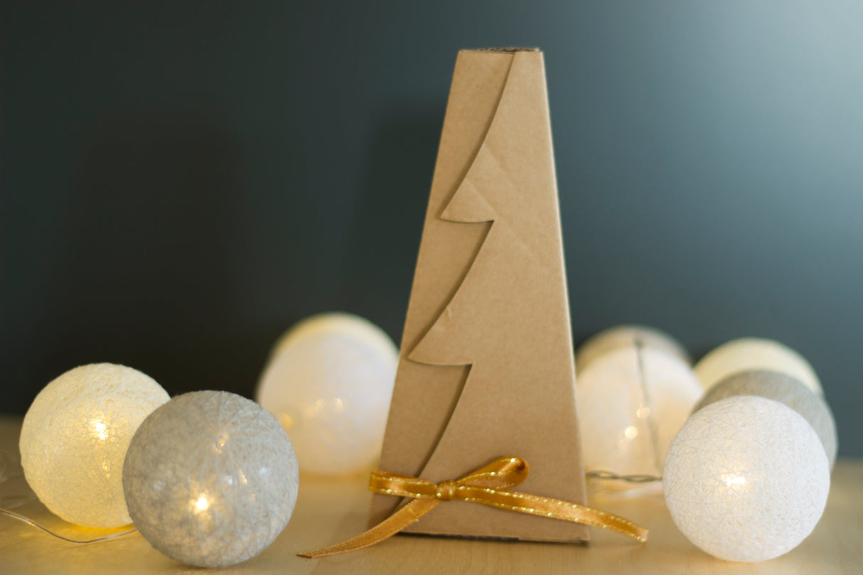 Zestaw woreczków z siatki 3szt + kartonik CHOINKA