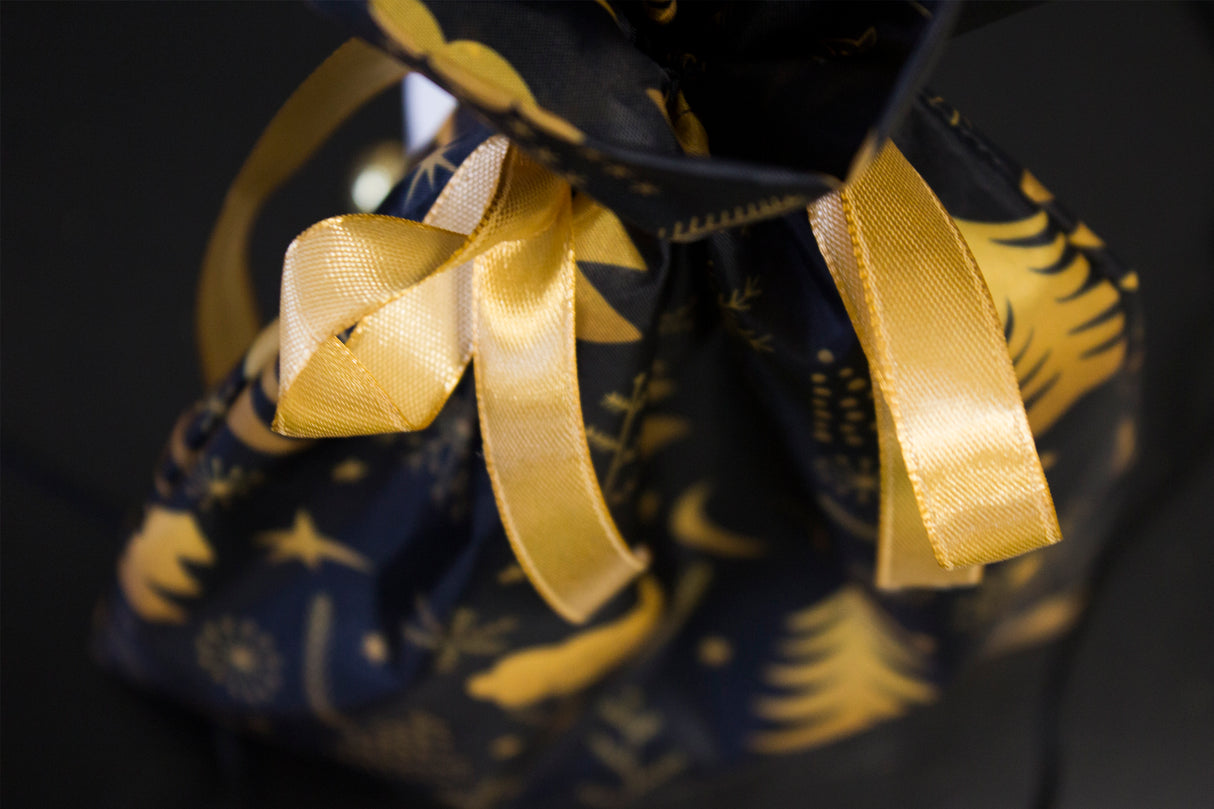 Woreczek poliestrowy 20x35cm Złote Choinki