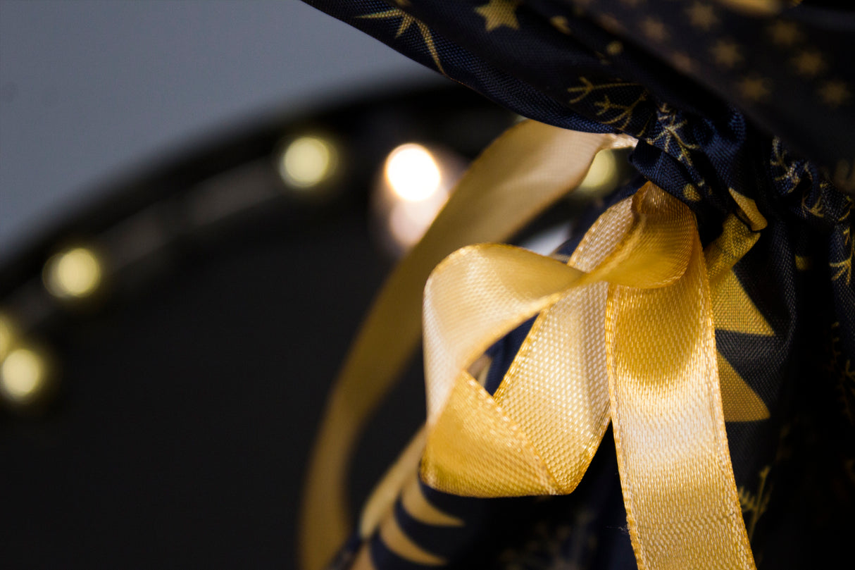 Woreczek poliestrowy 20x35cm Złote Choinki