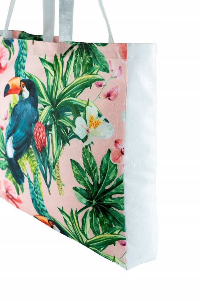 Torba plażowa OXFORD Kwiaty i tukan