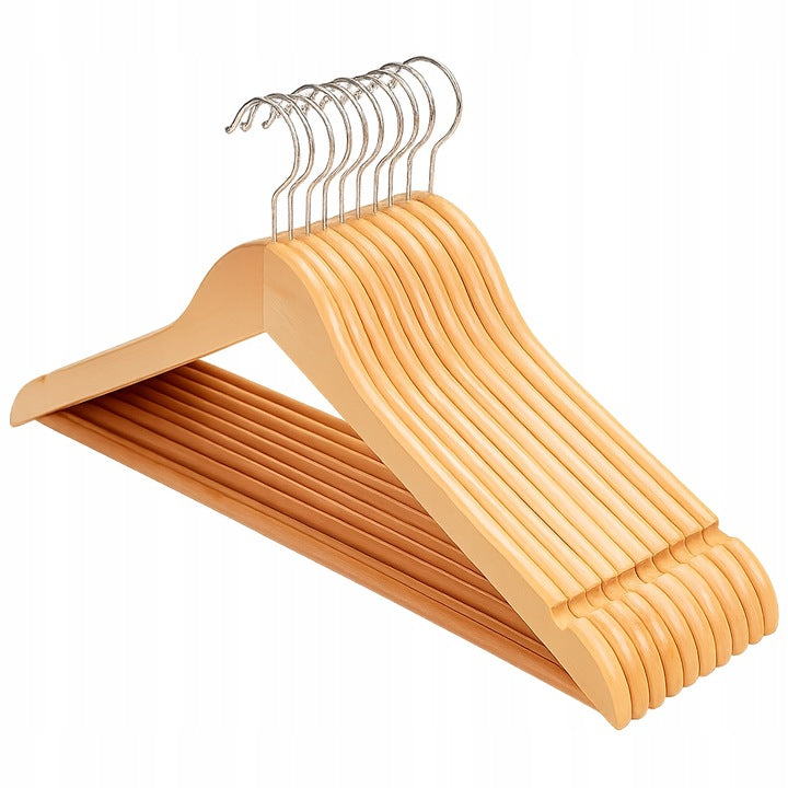 Drewniany wieszak na ubrania zestaw 10 szt.