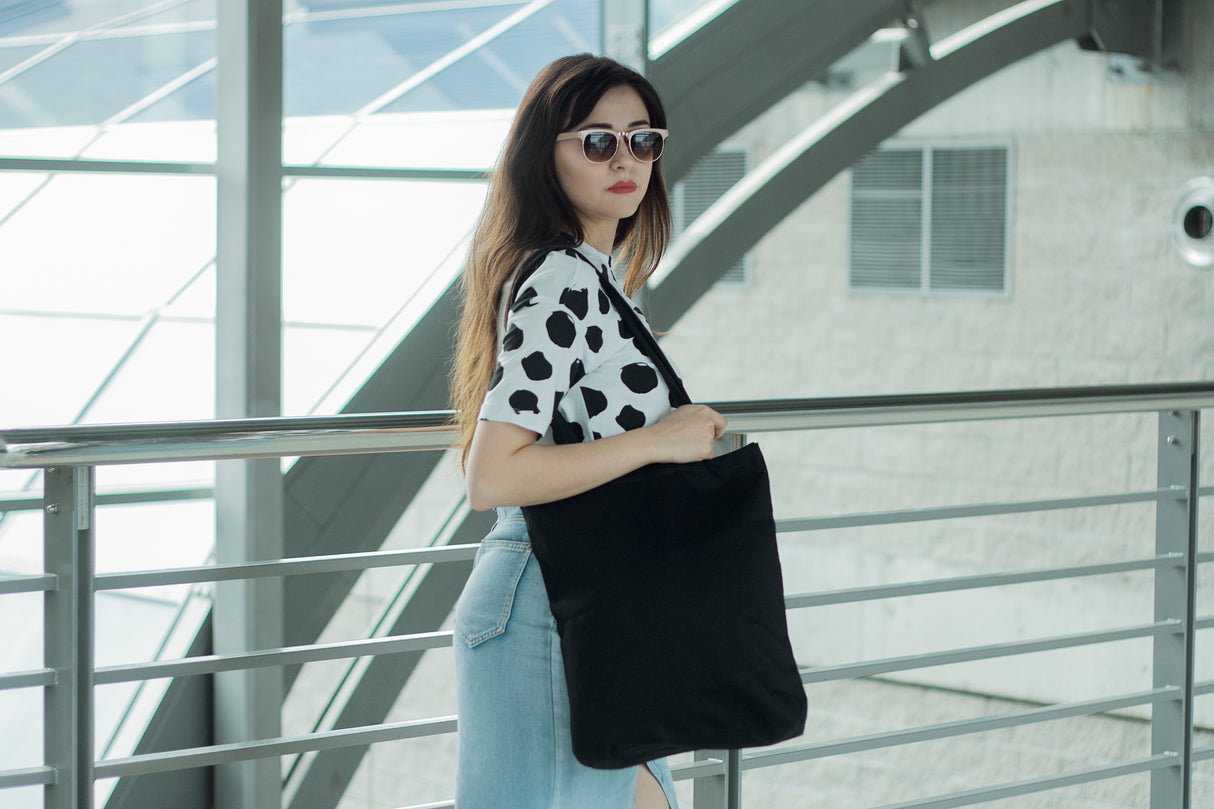 Torba bawełniana 380x80x420mm Czarna Uchwyt: 70 cm