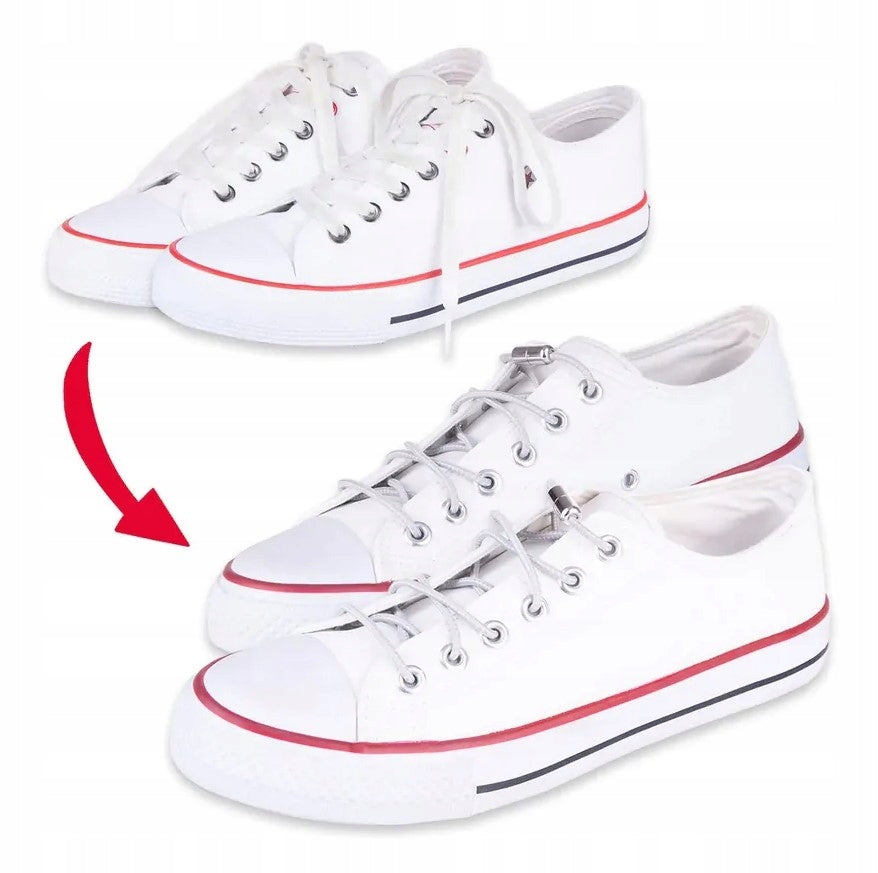 Elastyczne Sznurówki do butów z zapięciem metalowym