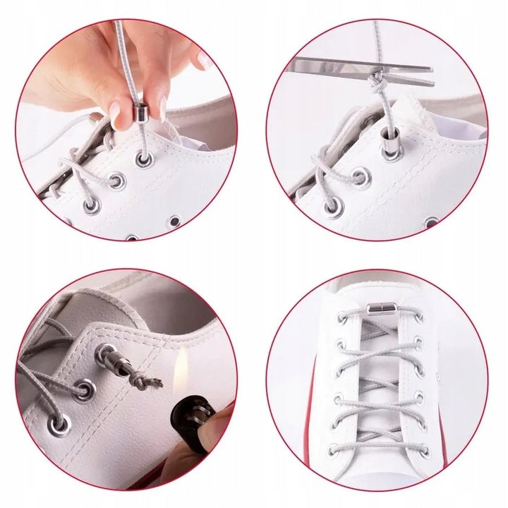 Elastyczne Sznurówki do butów z zapięciem metalowym